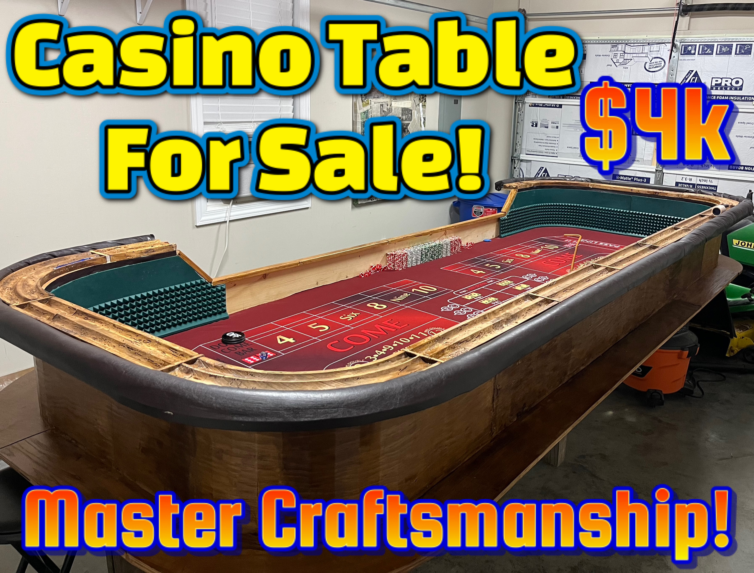 CRAPS TABLE FOR SALE MASTER CRAFTSMANSHIP PRE-ORDER YOUR COLOR