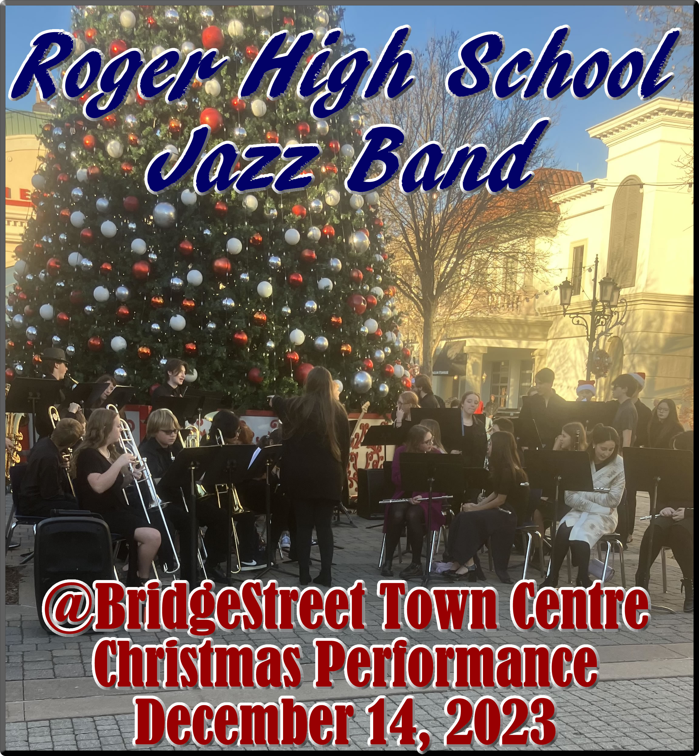 Rogers High School Jazz Band warms up at Bridge Street Town Center Huntsville Alabama December 14th 2023 #itisandiamit